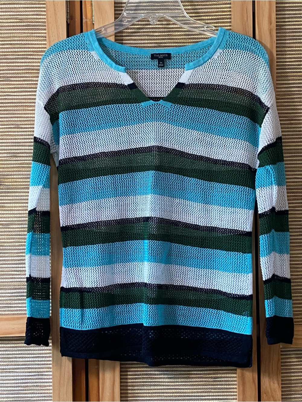 Talbots Mesh Linen Blend Popover Sz Small PETITE